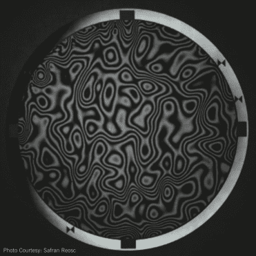 Fringe pattern from an optical system wavefront test